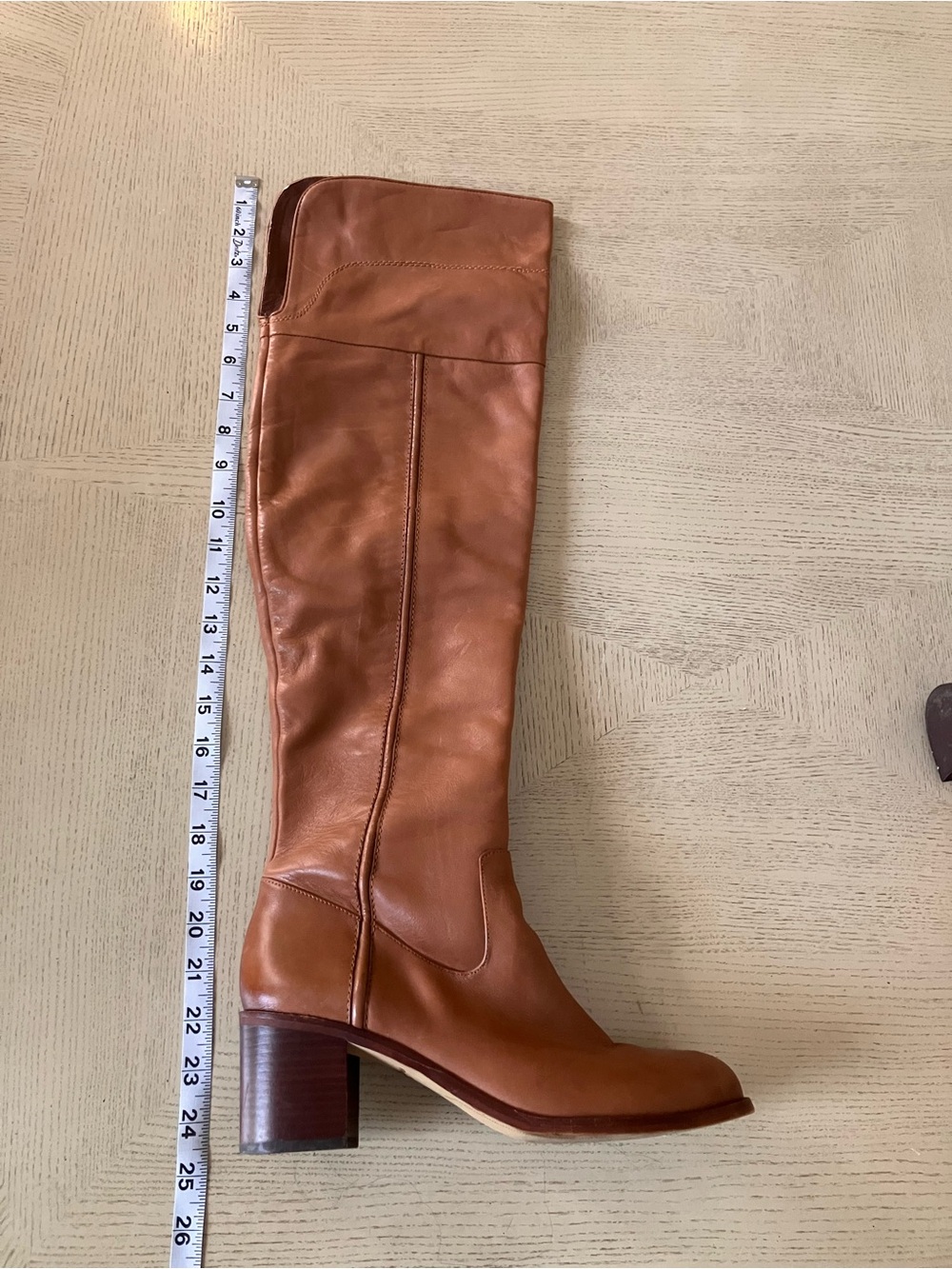 Sam Edelman JOPLIN Over-the-Knee Leather Riding Boots in Cognac Size 9.5M - Picture 12 of 12